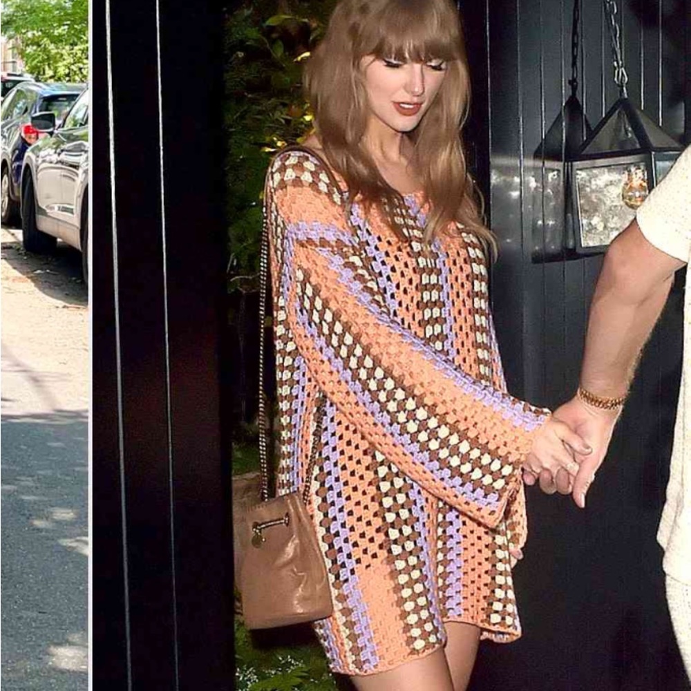 Stylish Crochet Mini Dress - Multicolor